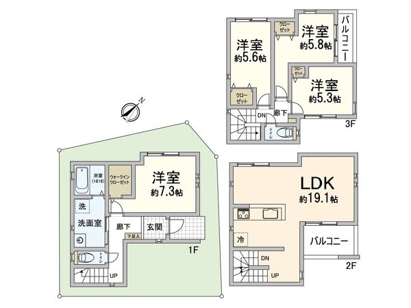 昭南町3丁目戸建 間取図(平面図)