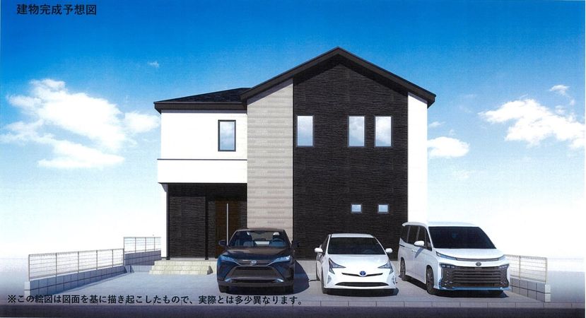 須恵町植木新築戸建 建物完成予想図※この絵図は図面を基に描き起こしたもので、実際とは多少異なります。