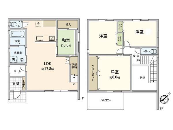 志免1丁目戸建 間取図(平面図) 志免1丁目戸建 間取図(平面図)