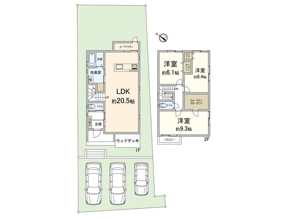 糟屋郡志免町片峰中央三丁目戸建 間取図(平面図)