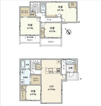粕屋町大字江辻 戸建 間取図(平面図) 粕屋町大字江辻 戸建 間取図(平面図)