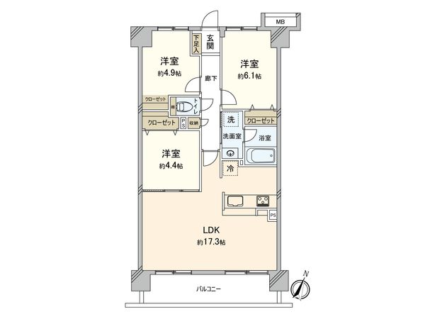 アンピール空港西 間取図(平面図) アンピール空港西 間取図(平面図)