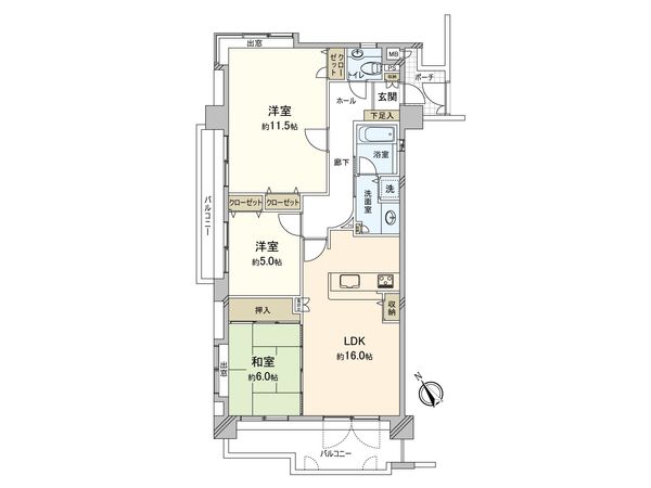 JGMヴェルデ板付中央公園 間取図(平面図)