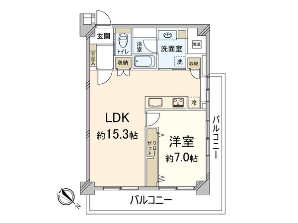 ロワールマンション美野島 間取図(平面図) ロワールマンション美野島 間取図(平面図)