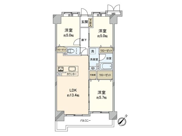 アムール東那珂 間取図(平面図) アムール東那珂 間取図(平面図)