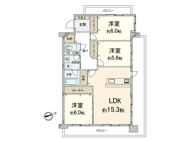 エンゼルハイム大橋南 間取図(平面図) 間取図(平面図)