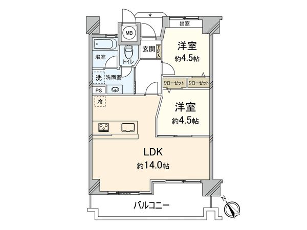 ロワールマンション・アール板付弐番館 間取図(平面図) ロワールマンション・アール板付弐番館 間取図(平面図)