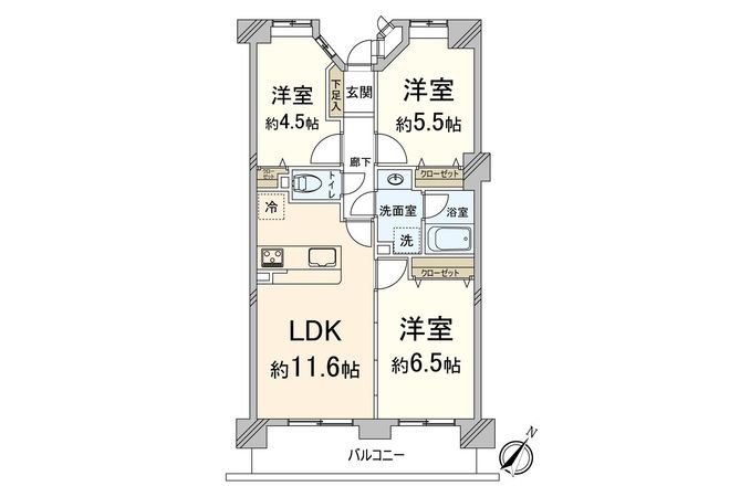 パーク・エステート博多 間取図(平面図)