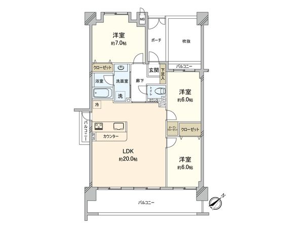 JGMヴェルデ板付中央公園 間取図(平面図)