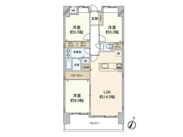 グランピアマンションアーガス吉塚 間取図(平面図)