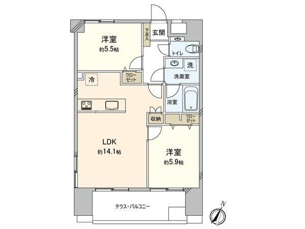 朝日プラザ天神 間取図(平面図) 間取図(平面図)