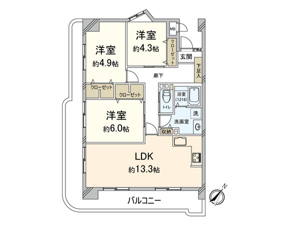 アンピール竹下1号館 間取図(平面図) 間取図(平面図)