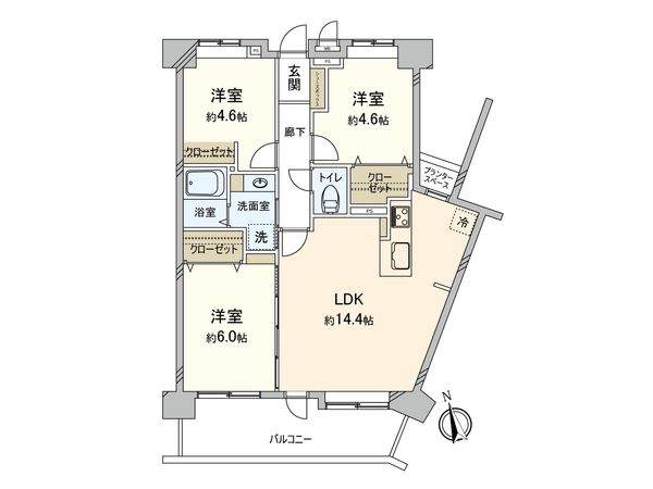 JGMベリテュード箱崎公園セカンドステージ 間取図(平面図)