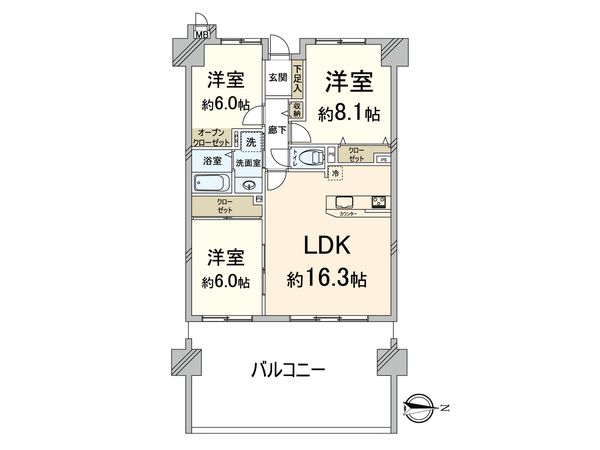 サーパス竹下東 間取図(平面図) 間取図(平面図)