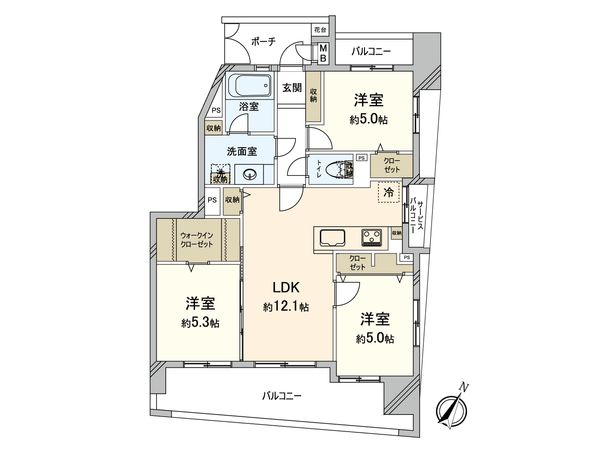 シティライフ美野島Ⅱ 間取図(平面図)