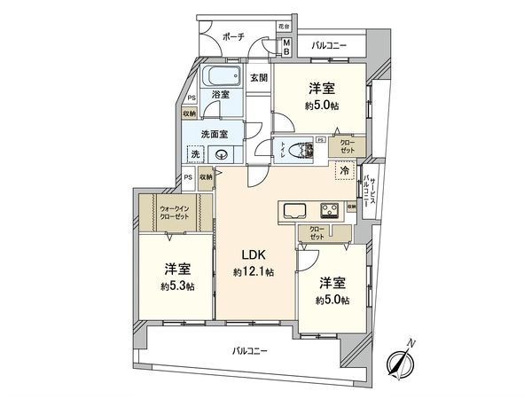 シティライフ美野島Ⅱ 間取図(平面図) シティライフ美野島Ⅱ 間取図(平面図)
