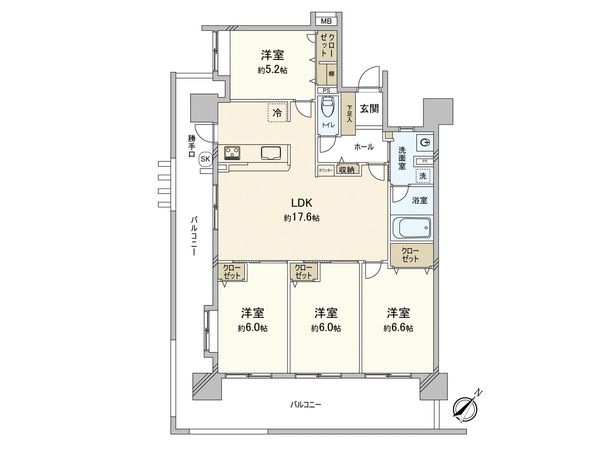 アンピール空港南 間取図(平面図)