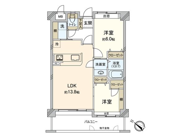 東峰マンション空港通り 間取図(平面図) 間取図(平面図)