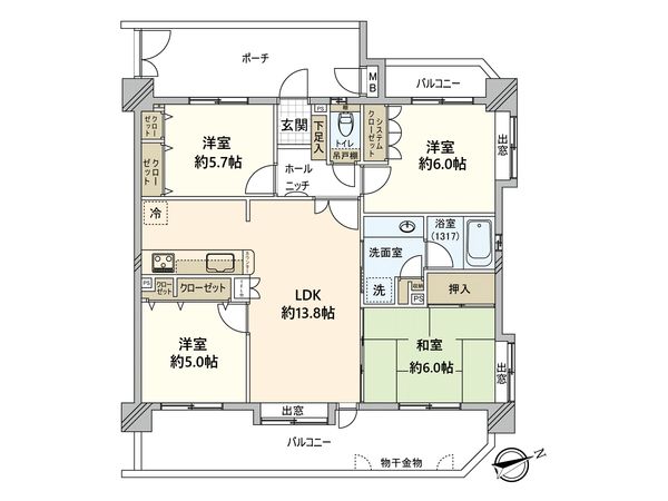 アプローズ那珂 間取図(平面図) アプローズ那珂 間取図(平面図)
