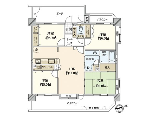 アプローズ那珂 間取図(平面図) アプローズ那珂 間取図(平面図)