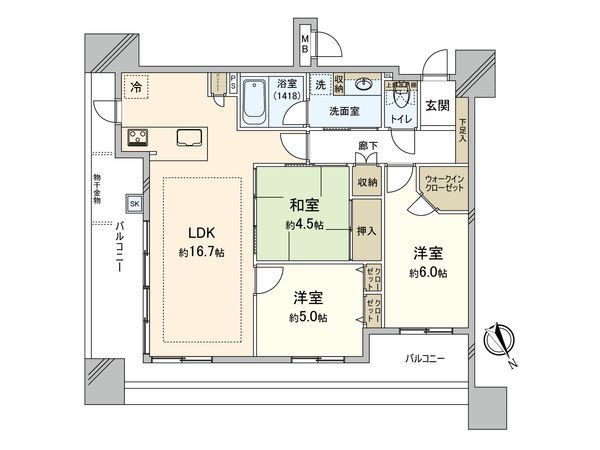 フリーディア箱崎リビエ 間取図(平面図) フリーディア箱崎リビエ 間取図(平面図)