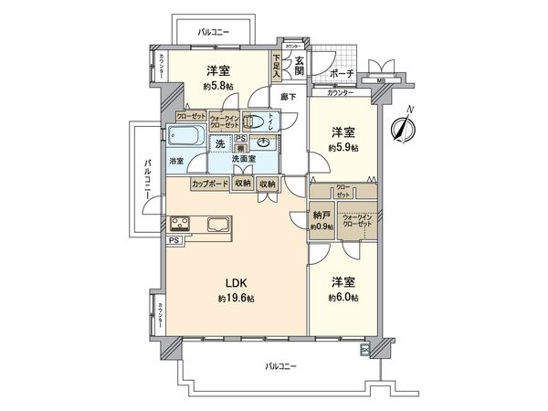 ベルヴィ香椎六番館 間取図(平面図) ベルヴィ香椎六番館 間取図(平面図)