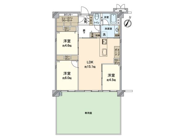 ベルヴィ香椎 六番館 間取図(平面図) ベルヴィ香椎 六番館 間取図(平面図)