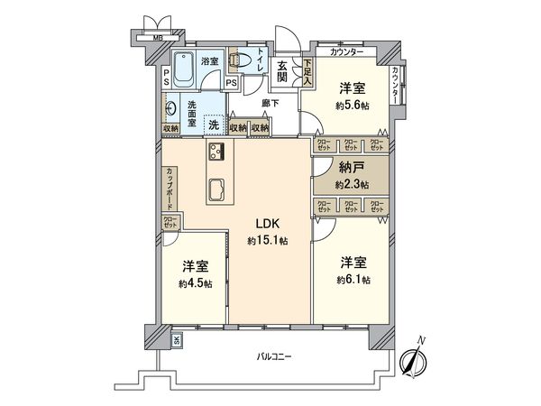 ベルヴィ香椎六番館 間取図(平面図) ベルヴィ香椎六番館 間取図(平面図)