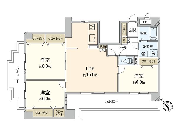 グランピアマンション箱崎Ⅷ 間取図(平面図) グランピアマンション箱崎Ⅷ 間取図(平面図)