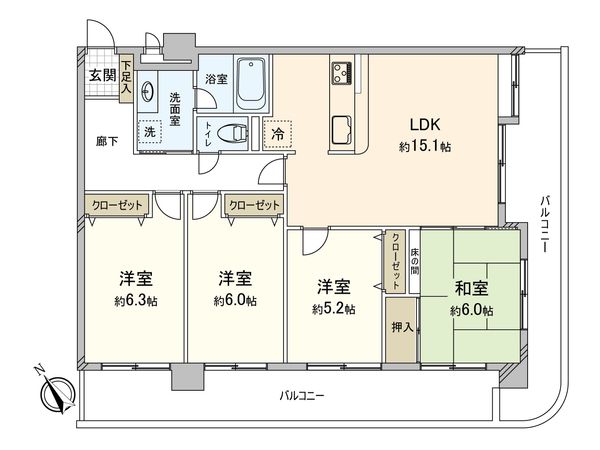 ライオンズマンション寺塚第3 間取図(平面図) ライオンズマンション寺塚第3 間取図(平面図)