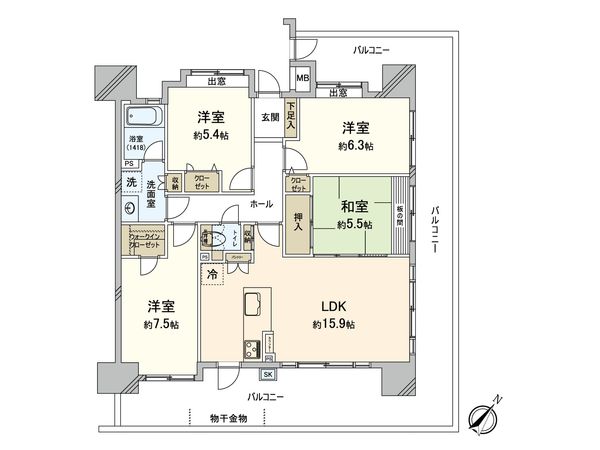 アンピール福岡東 間取図(平面図) アンピール福岡東 間取図(平面図)
