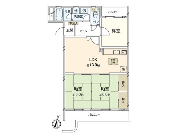 アンピール諸岡 間取図(平面図) アンピール諸岡 間取図(平面図)