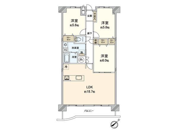 コアマンションルネス空港東 間取図(平面図) コアマンションルネス空港東 間取図(平面図)
