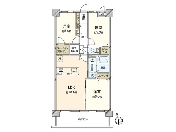 エバーライフ東平尾公園2 間取図(平面図) エバーライフ東平尾公園2 間取図(平面図)