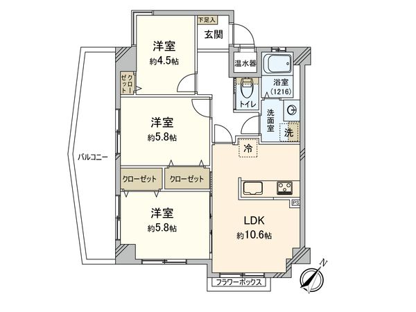 ロワールマンションロゼ吉塚A棟 間取図(平面図) ロワールマンションロゼ吉塚A棟 間取図(平面図)