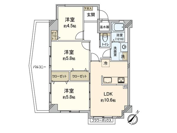 ロワールマンションロゼ吉塚A棟 間取図(平面図) ロワールマンションロゼ吉塚A棟 間取図(平面図)
