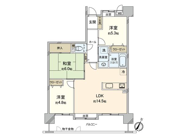 アプローズ諸岡 間取図(平面図)