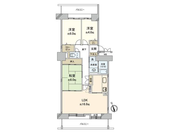 のむら貝塚ガーデンシティ 参番館 間取図(平面図) のむら貝塚ガーデンシティ 参番館 間取図(平面図)
