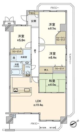 サントノーレ箱崎西 間取図(平面図) サントノーレ箱崎西 間取図(平面図)