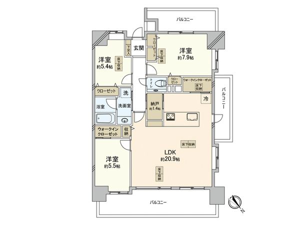 コアマンションルネス呉服町 間取図(平面図) コアマンションルネス呉服町 間取図(平面図)