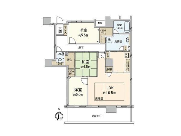 モントーレ香椎浜サーフタワーセンターコート 間取図(平面図)