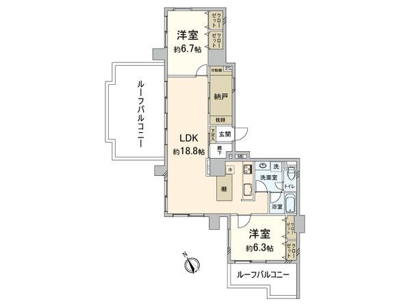 クレアランドマーク 間取図(平面図) クレアランドマーク 間取図(平面図)