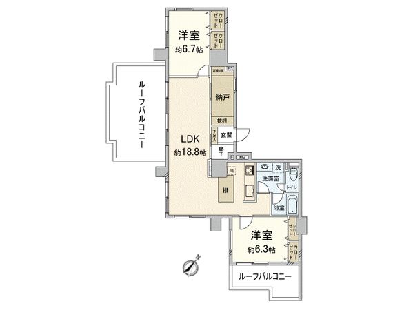 クレアランドマーク 間取図(平面図) クレアランドマーク 間取図(平面図)