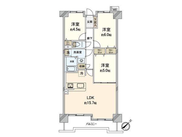 アンピール空港通り一号館 間取図(平面図) 間取図(平面図)