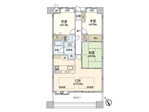 パシフィックコート博多駅南 間取図(平面図) 間取図(平面図)