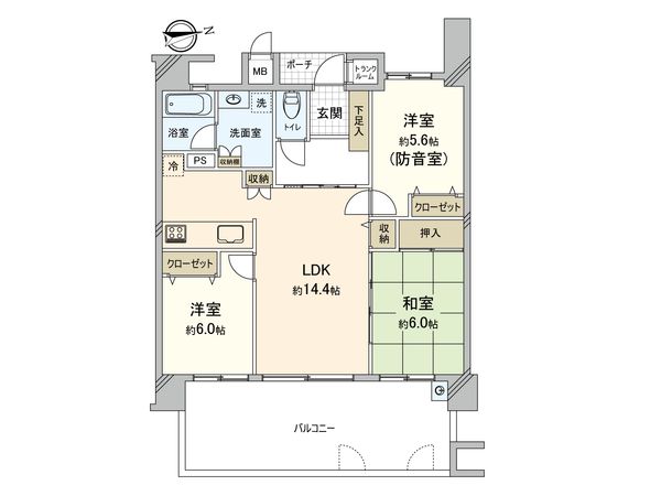 パーク・サンリヤン博多の森Ⅲ番館 間取図(平面図) パーク・サンリヤン博多の森Ⅲ番館 間取図(平面図)