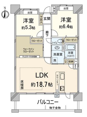 モントーレヴェルキューブシティ福岡空港駅 間取図(平面図)