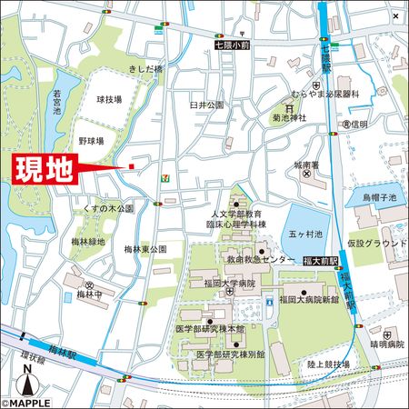 城南区七隈6丁目土地 地図 城南区七隈6丁目土地 地図