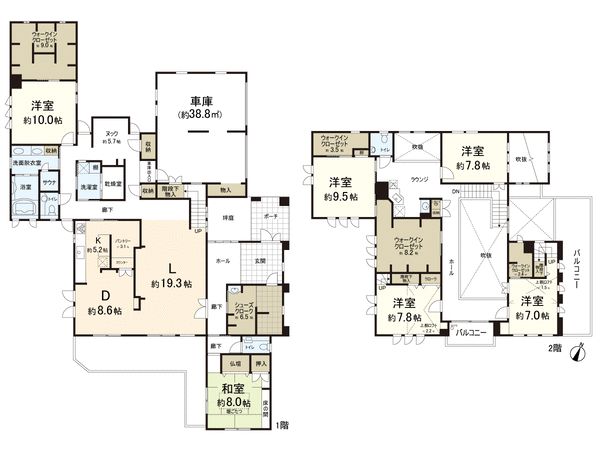 西の丘一丁目 戸建 間取図(平面図)