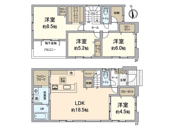 城南区東油山一丁目新築戸建 1号棟 間取図(平面図) 城南区東油山一丁目新築戸建 1号棟 間取図(平面図)